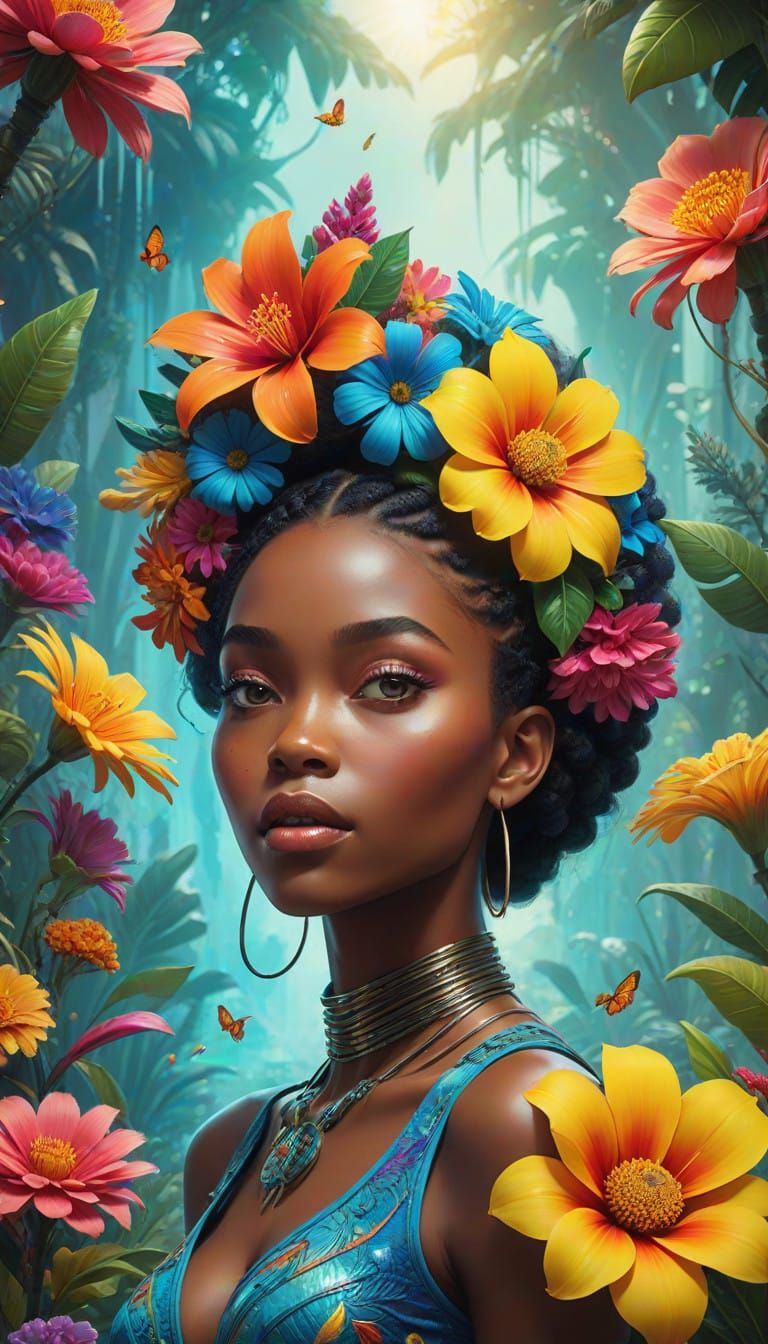 Vibrant Surrealist Dreamscapes of an African Goddess