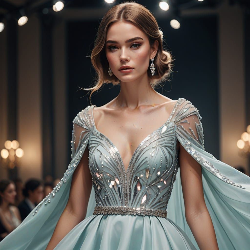 Elegant Fashion Illustration in Pastel Hues