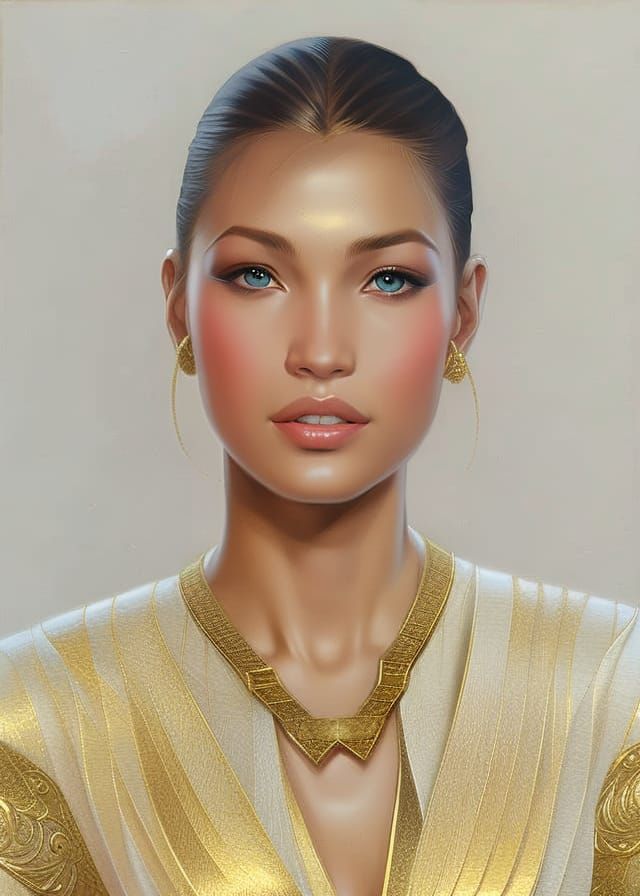 Gorgeous Armored Blonde Lady: Hyperrealistic Digital Art