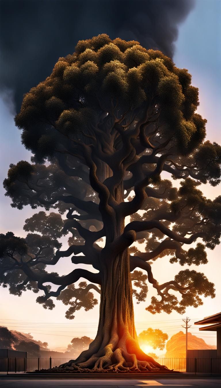 Home Tree At Sunrise