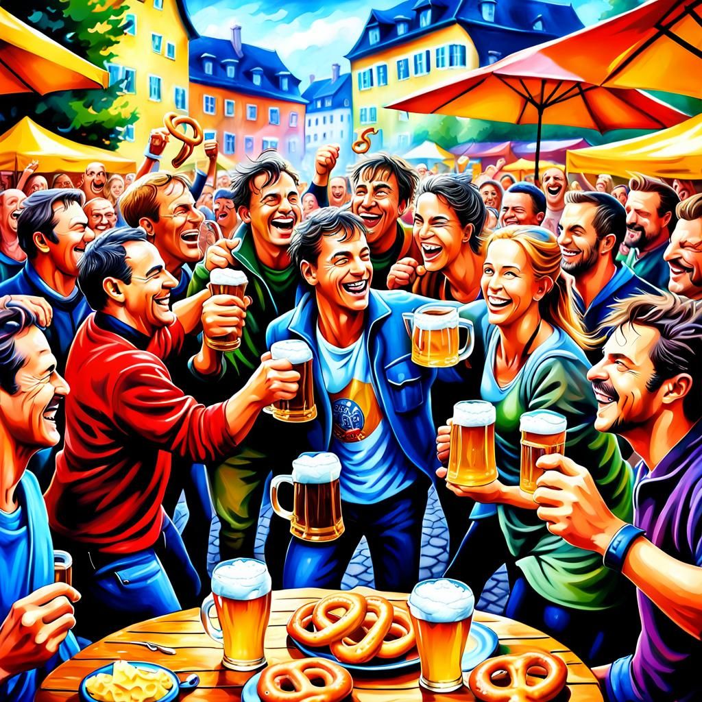 Oktoberfest Celebration: A Detailed Airbrush Art Image