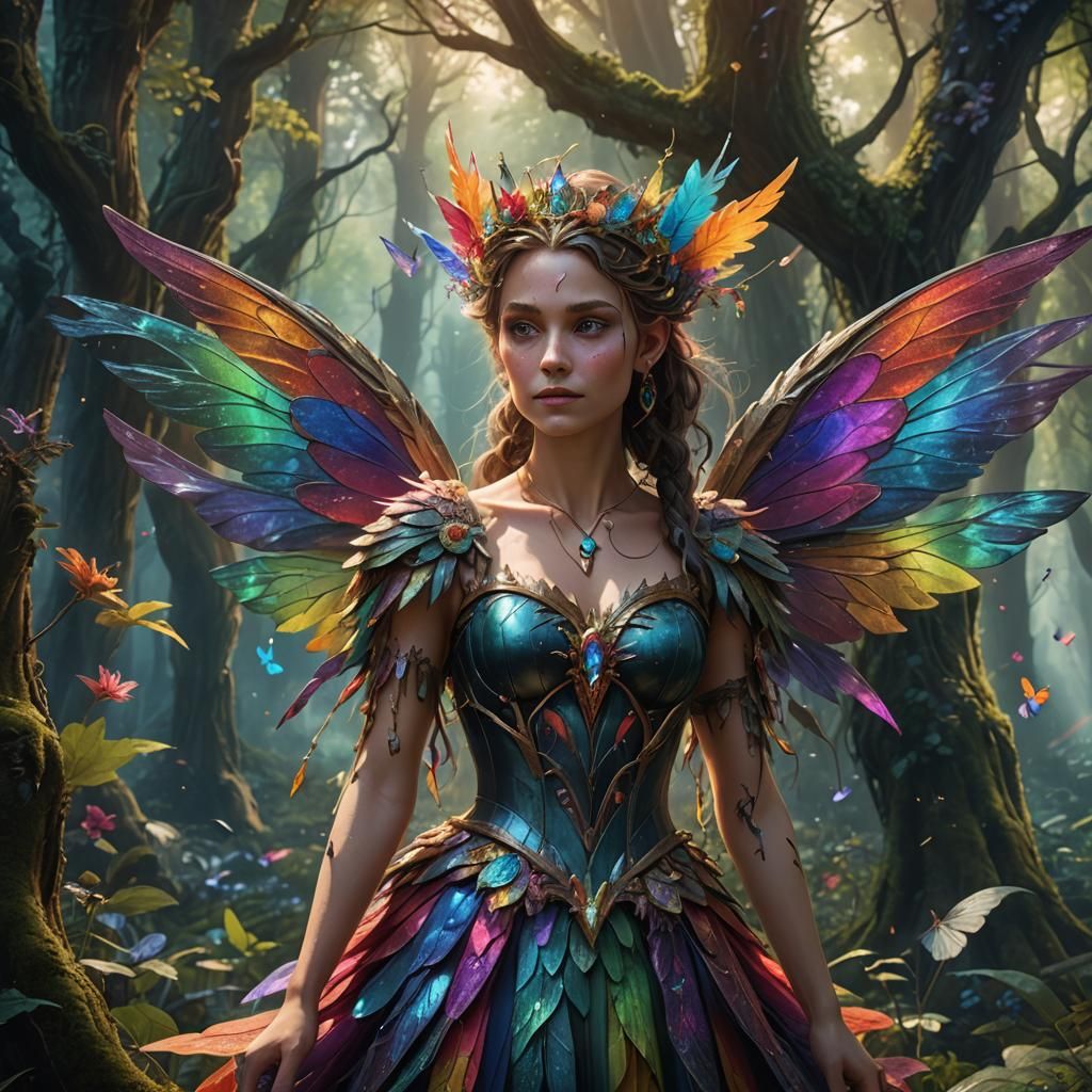 Enchanted Fairy Queen with Rainbow Wings
