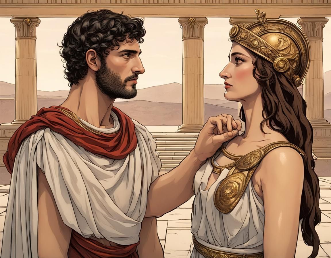 Ancient Greek Priestess and Roman General Romance