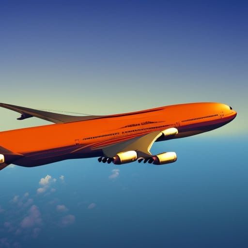Boeing 747 at Sunset: Poster Art Illustration