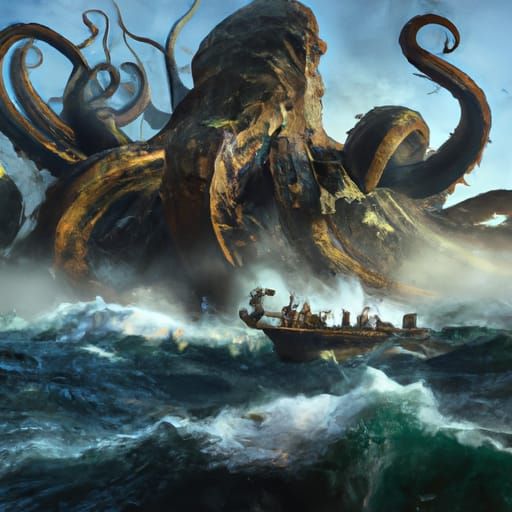 Cthulhu Devastates Armada: Mystical Vexel Art