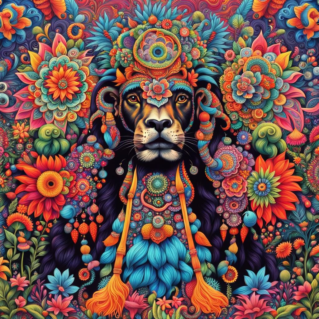 Vibrant Maximalist Design in Hippie Style