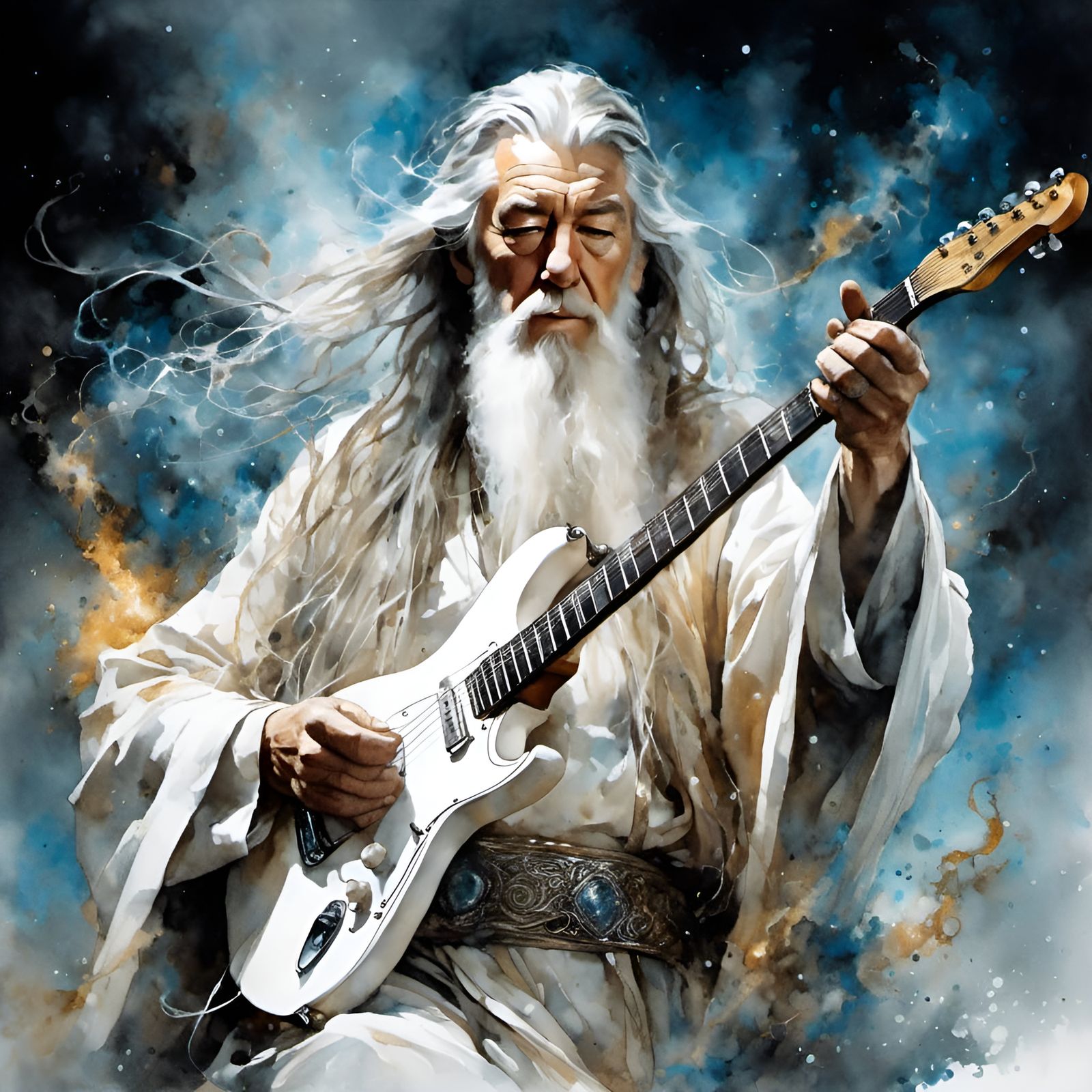 Gandalf as Wizard Guitarist in Electric Portrait