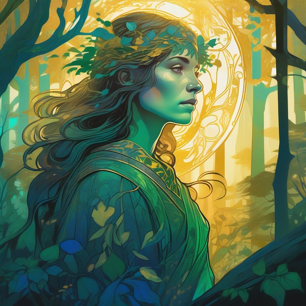 Lilith in Mystical Woods: Dark Fantasy Portrait