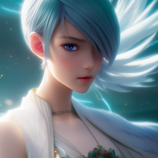 Fantasy Elves with Fairy Wings in Anime Style