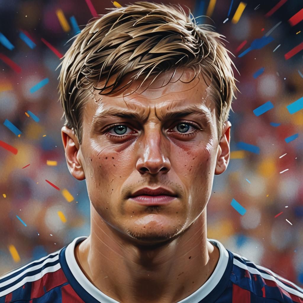 Hyperrealistic Portrait of Soccer Player in Motion