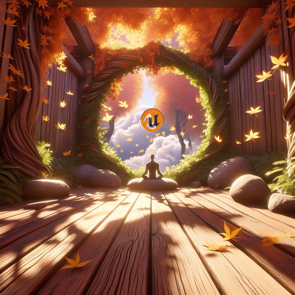 Tranquil Winter Meditation Space in 3D