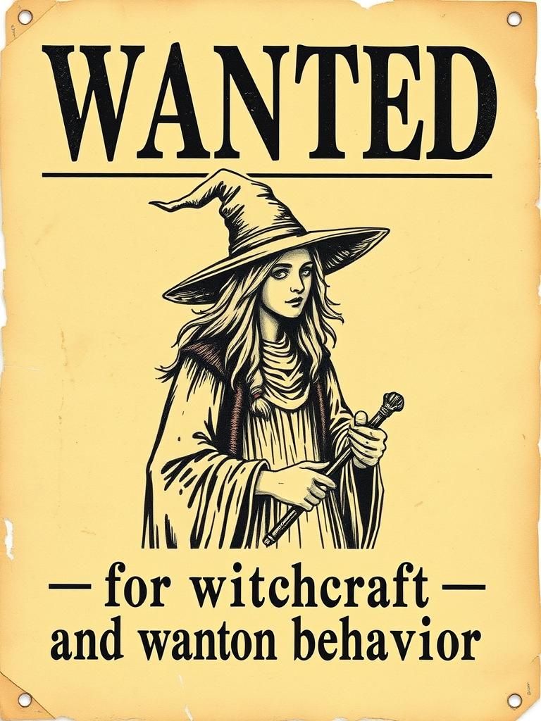 Witchcraft Wanted Poster on Yellowed Parchment