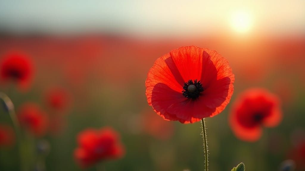 Poppy Field Remembrance Day Scene