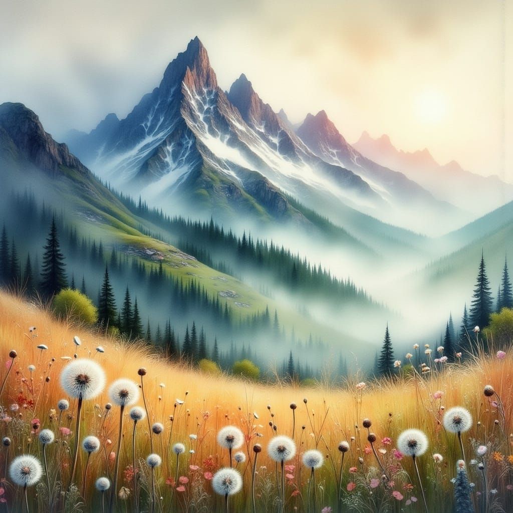 surreal mountainscape