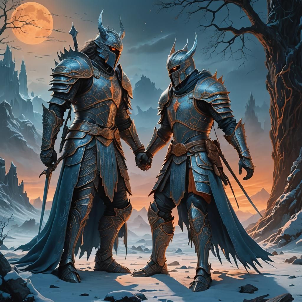 Regal Warrior Kneels in Fear: Fantasy Concept Art