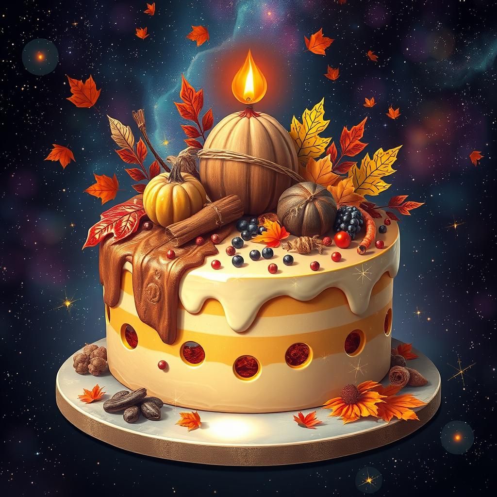 Spectacular Autumn Cake in Astral Cosmic Style