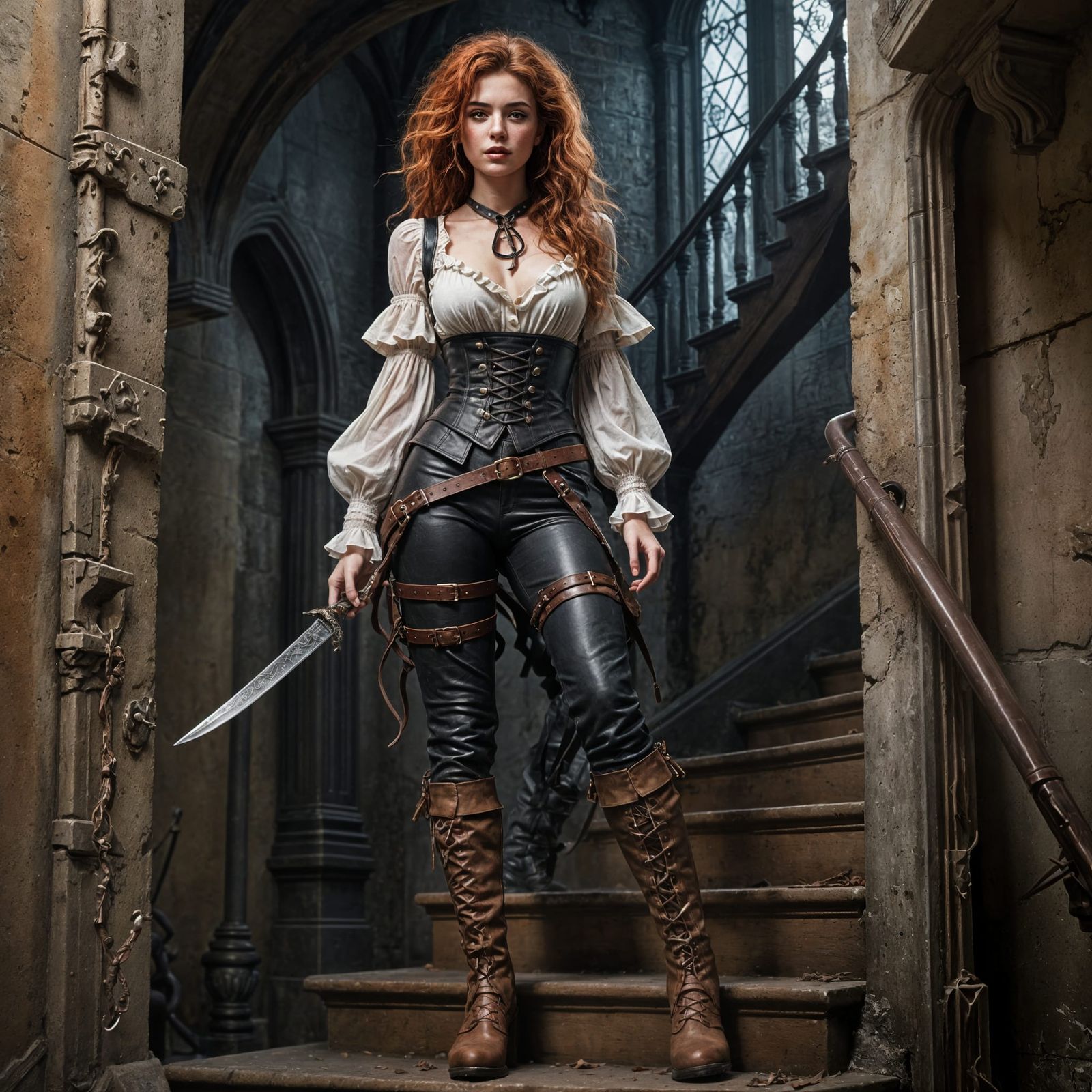 Pirate Wench Illustration in Dark Fantasy Style