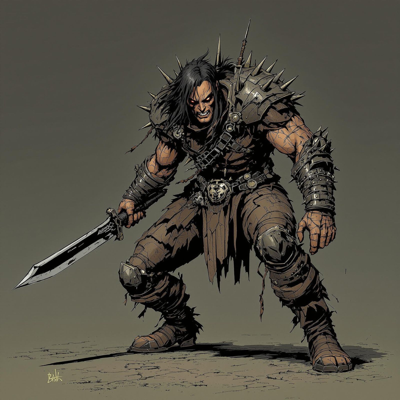 Dark Fantasy Anti-Hero in Comicbook Style