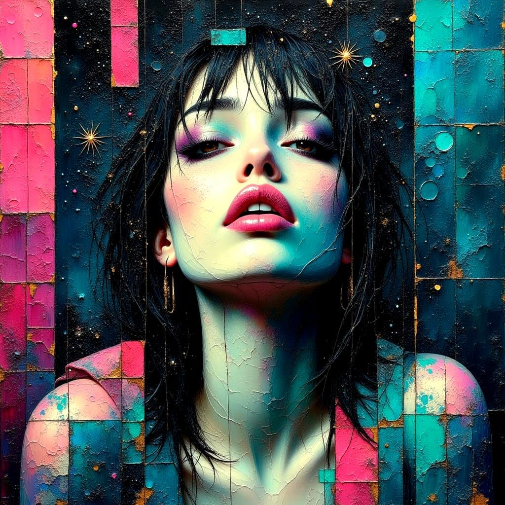 Starry Night Music Club as Impasto Oil Painting