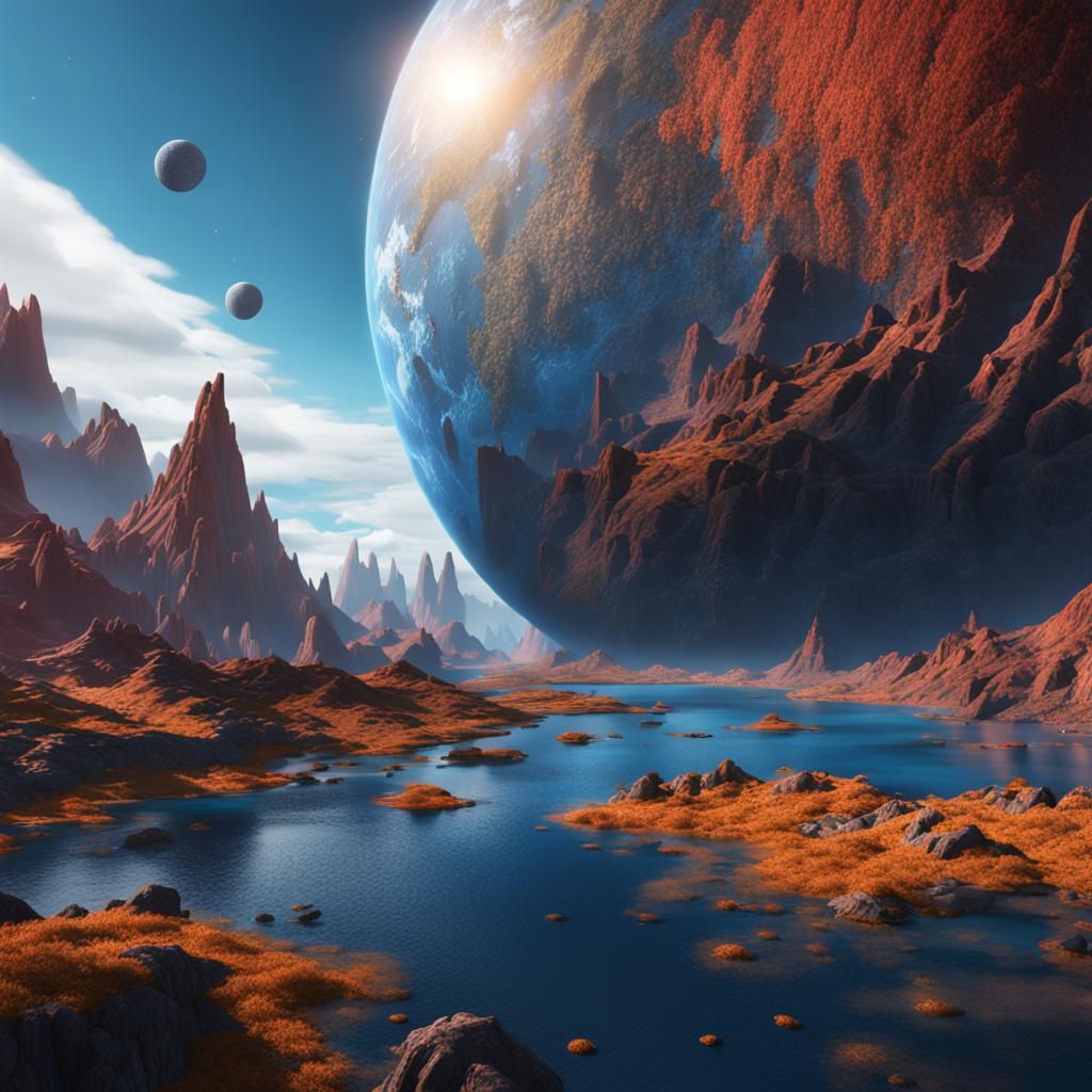 Detailed Matte Painting of Planet Vegeta