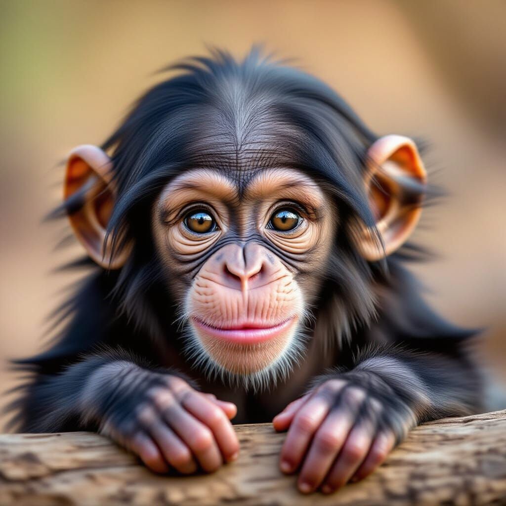 Baby Chimpanzee Pucker Lips Photo