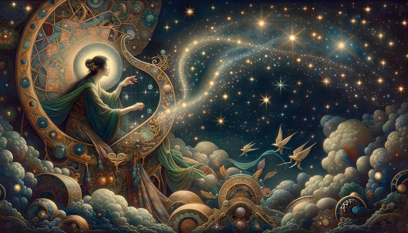 Stardust Harp Creates Universe Tear on Summer Night