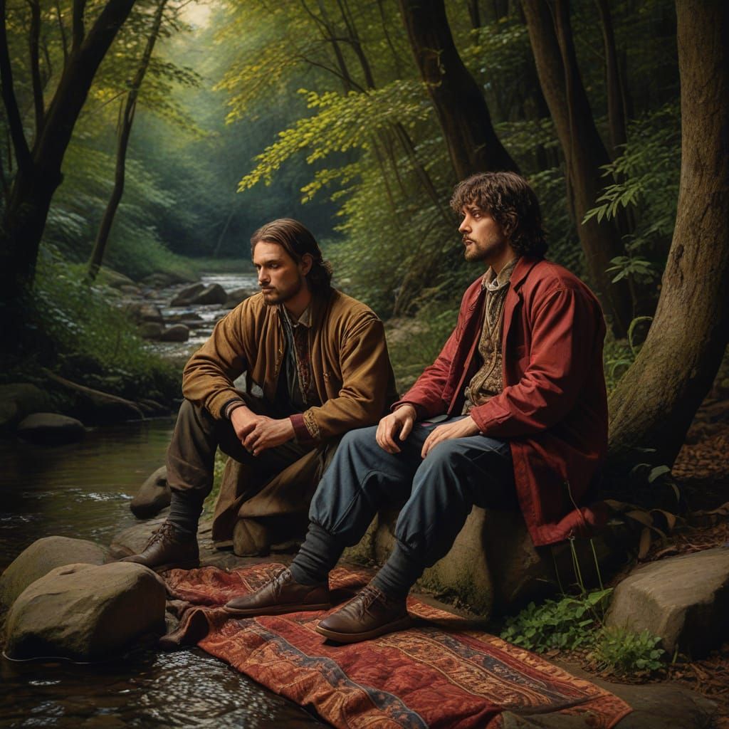 Renaissance Man in Jewel-Toned Quilt by Brook