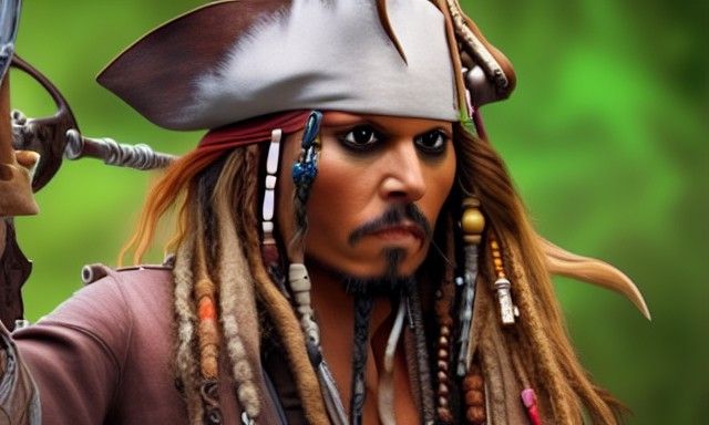 Hyperrealistic Portrait of Jack Sparrow in 8K