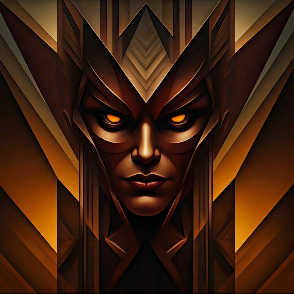 Evil World in Geometric Cubist Style