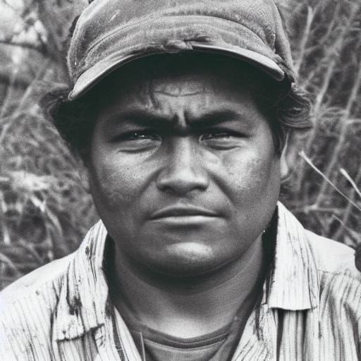 Badly Photocopied image farm worker