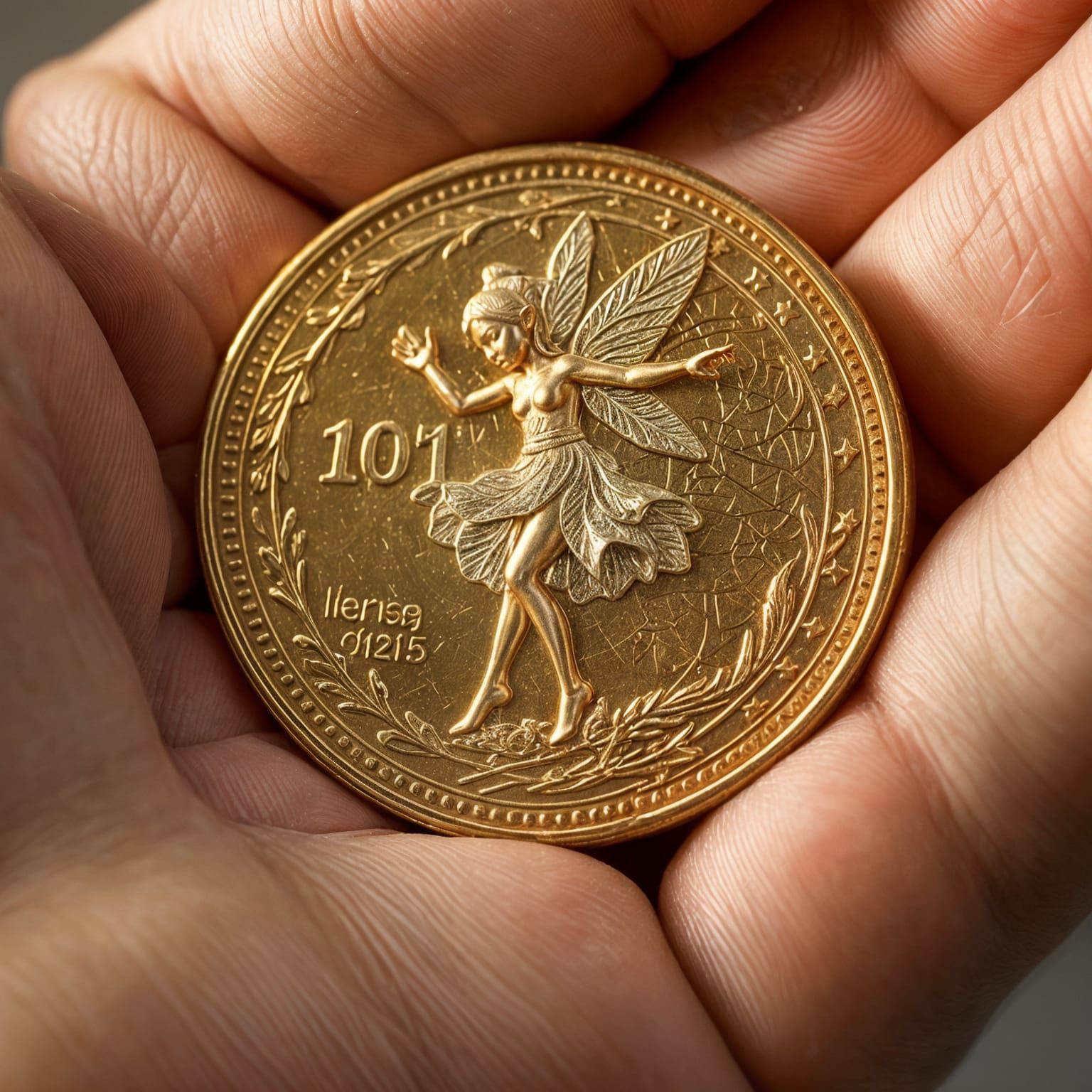 Golden Coin Brought to Life with Dancing Elf