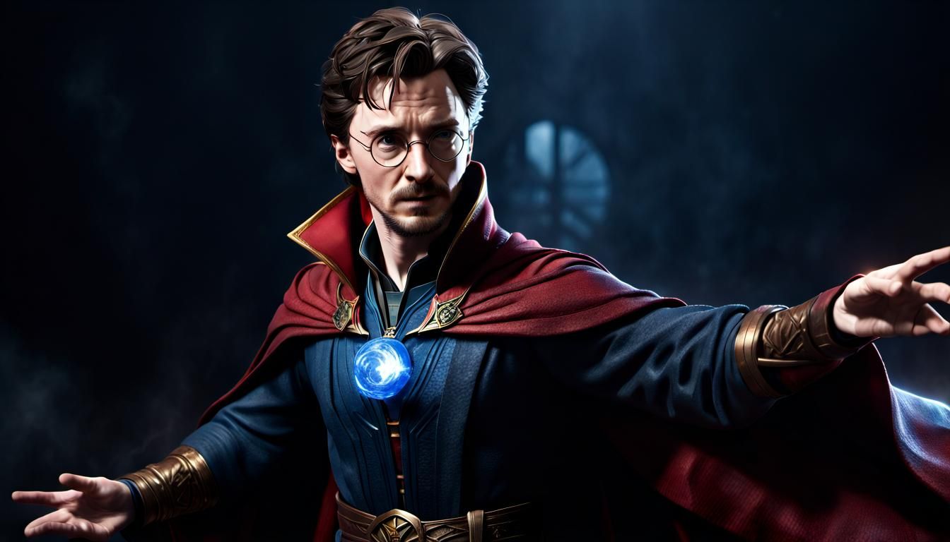 Harry Potter as Doctor Strange: Hyperrealistic 3D Portrait