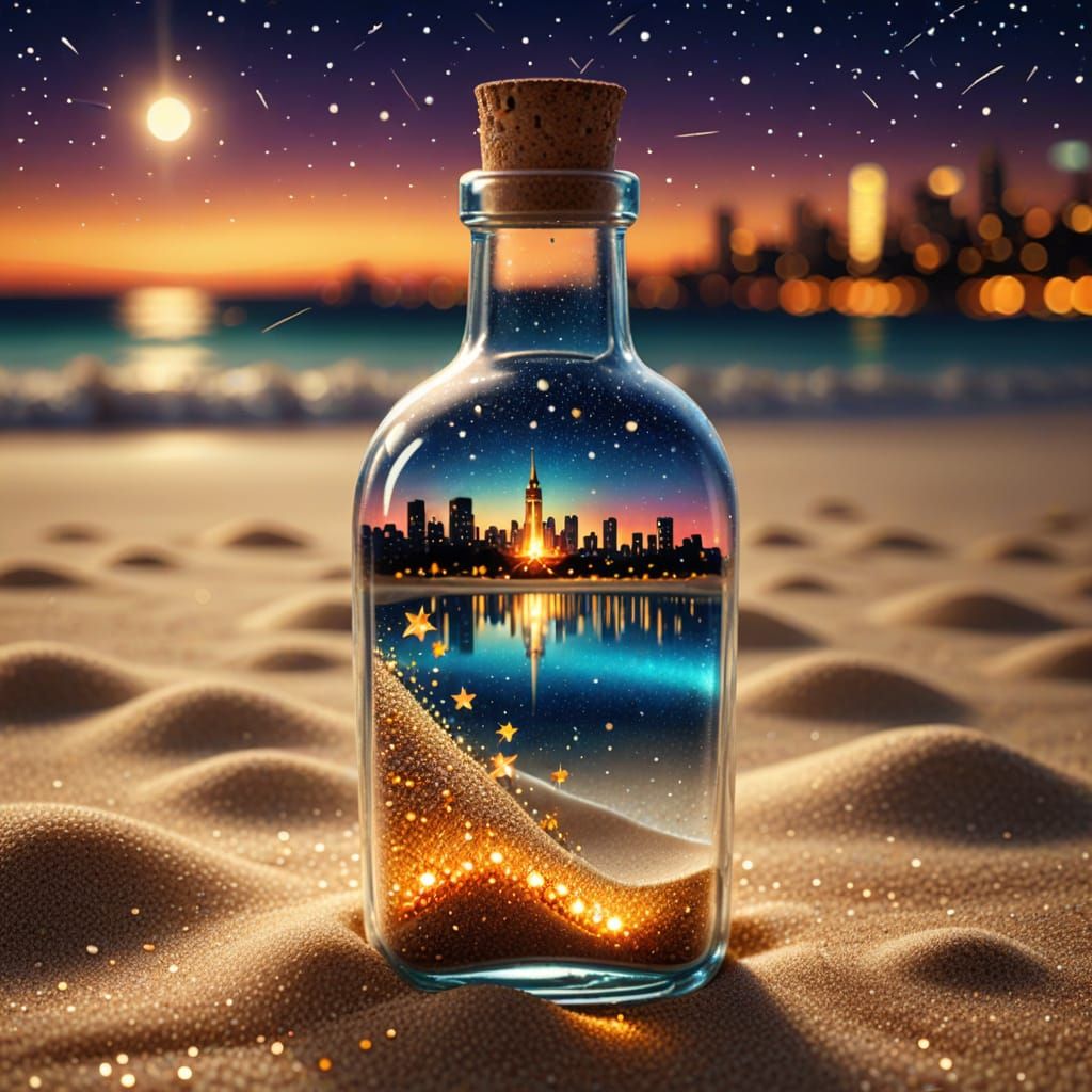 City in a Bottle: A Digital Art Fantasy