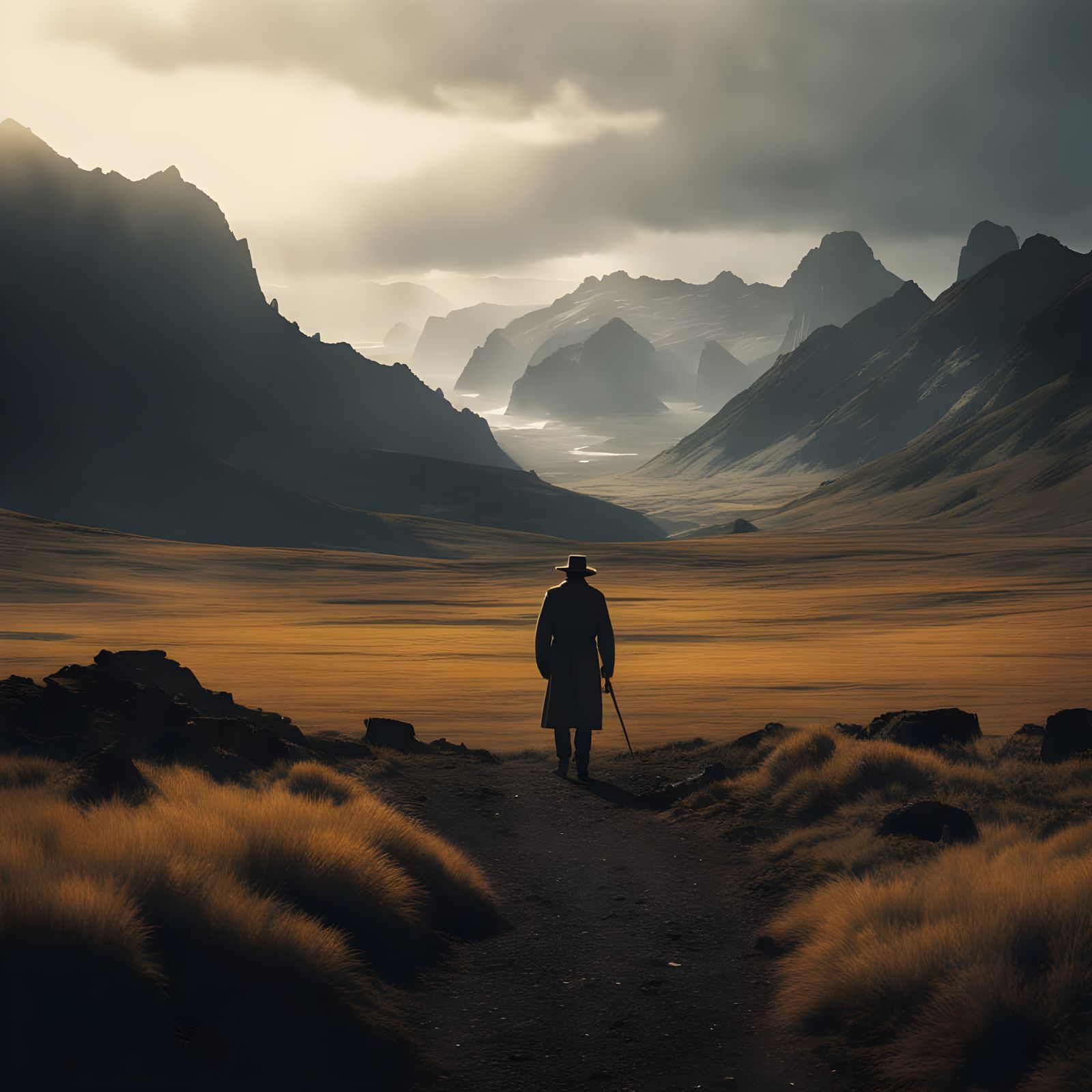 Epic Cinematic Film Still with Film Grain and Vignette