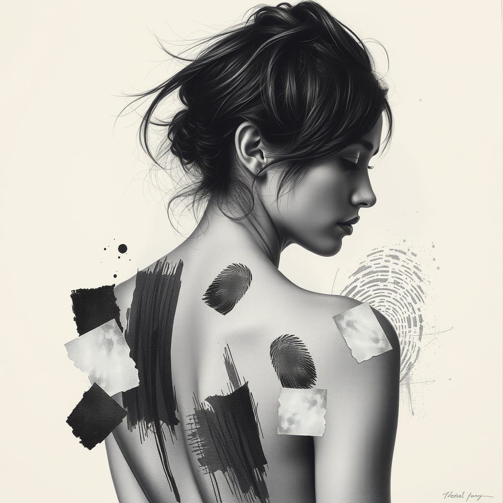 Photorealistic Portrait With Abstract Expressionist Flair