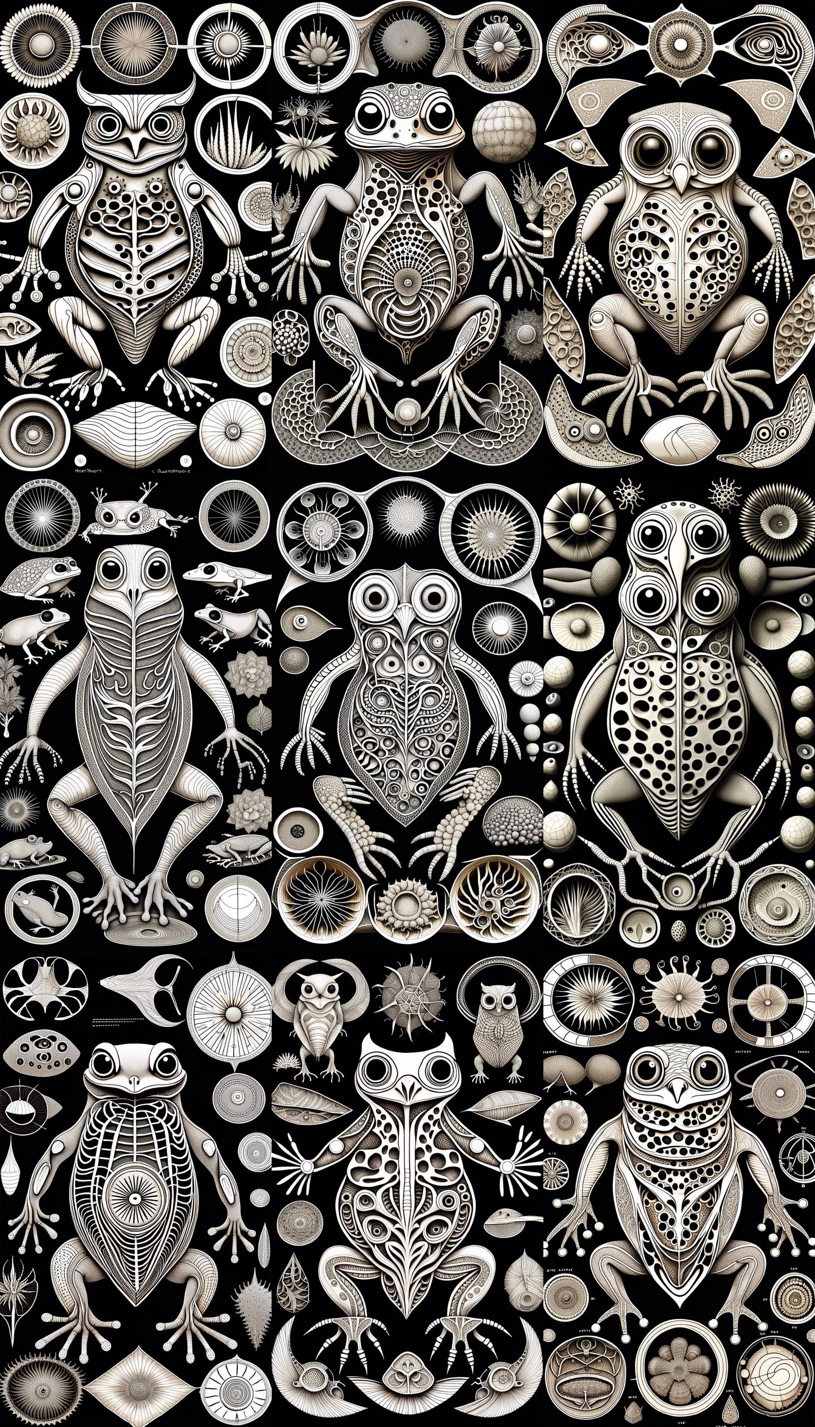 Fire Salamander in Technical Drawings with Celtic Elements