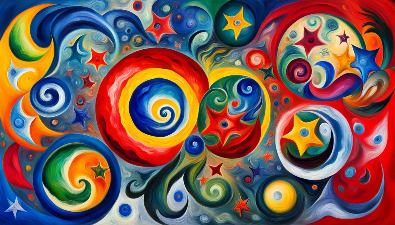 Vivid Impasto Stars Swirling in Celestial Maelstrom