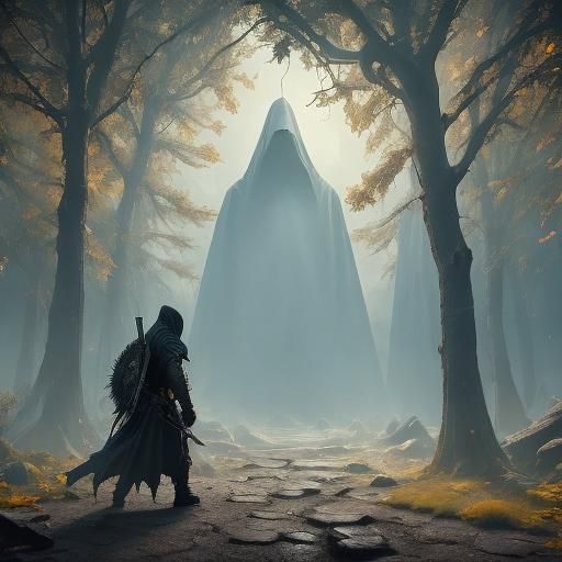 Mystical Forest Assassin in Dark Ornate Armor