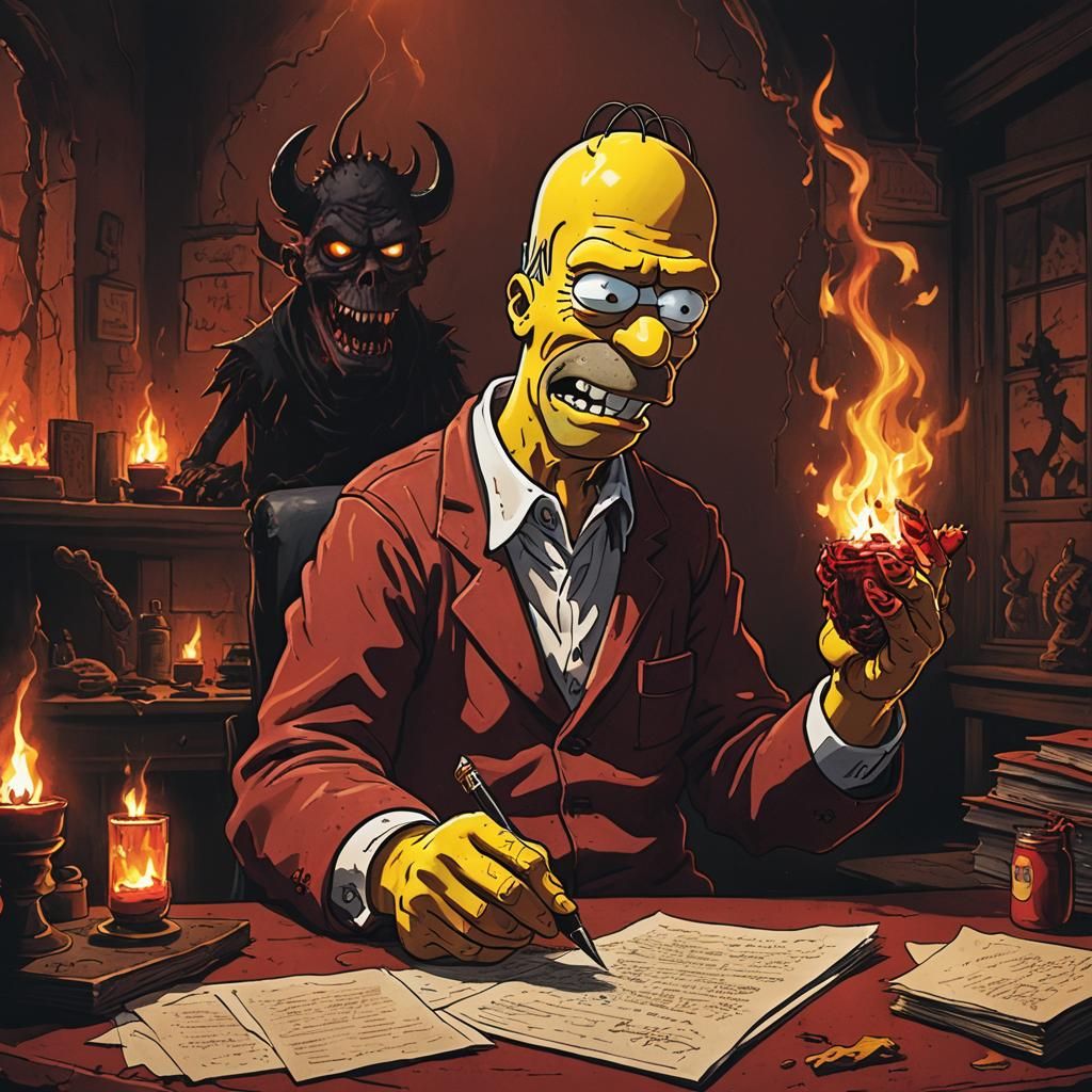 Homer Simpson's Deal with the Devil: Dark Fantasy