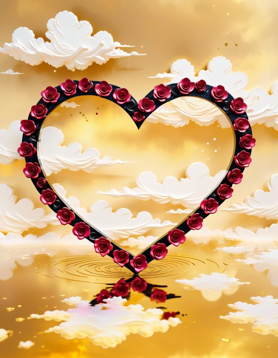 Romantic Heart Frame in Splatter Art Style