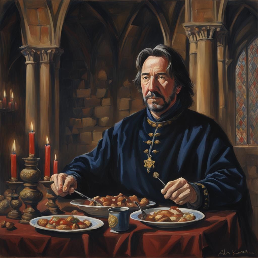 Sheriff of Nottingham Portrait in Oil Gouache Style