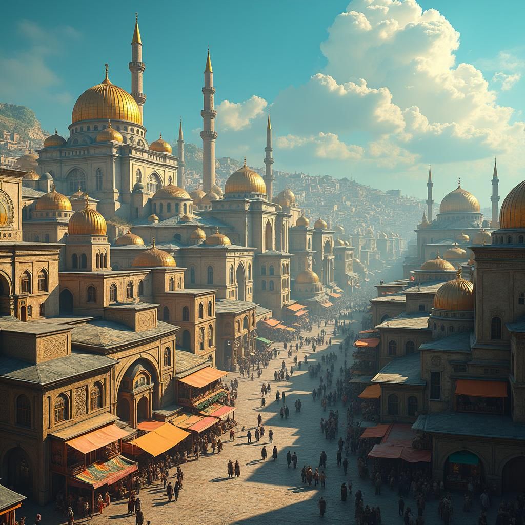 Byzantine-Ottoman Metropolis: Photorealistic Concept Art