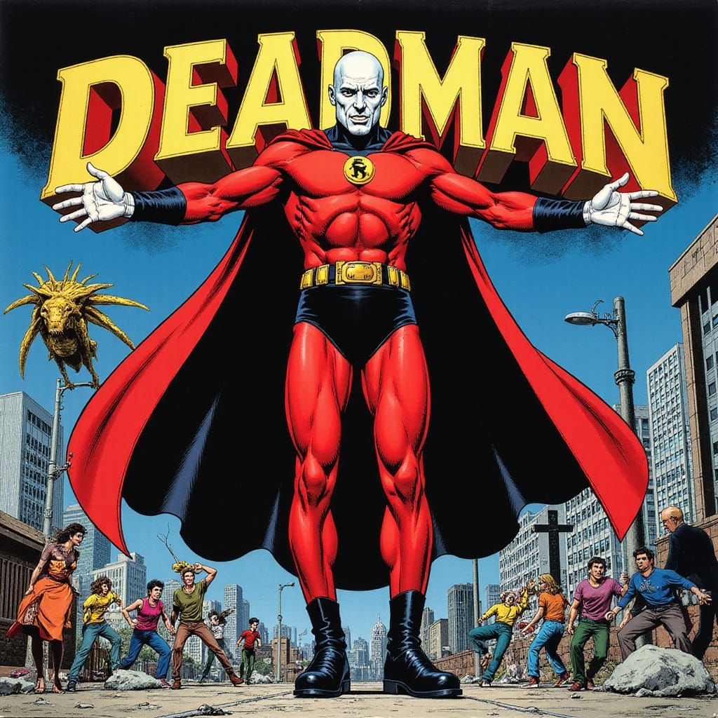 Deadman Superhero in Classic Comic Book Style