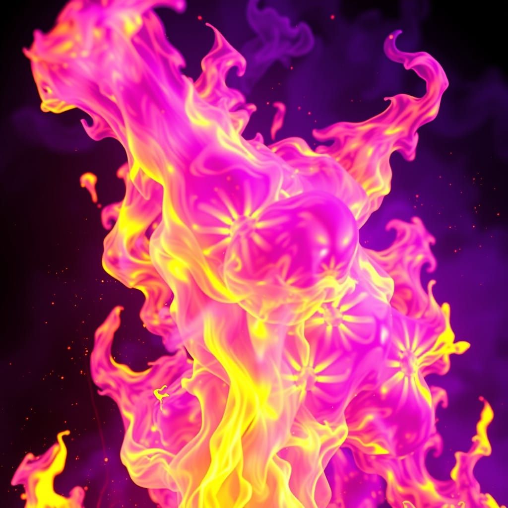 Vibrant Ultraviolet Fire in Ethereal Glow