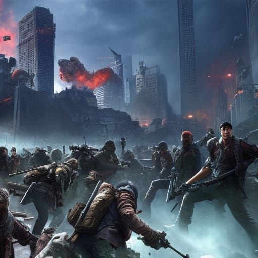 Post-Apocalyptic Zombie City in Hyperdetailed Zombiescore St...