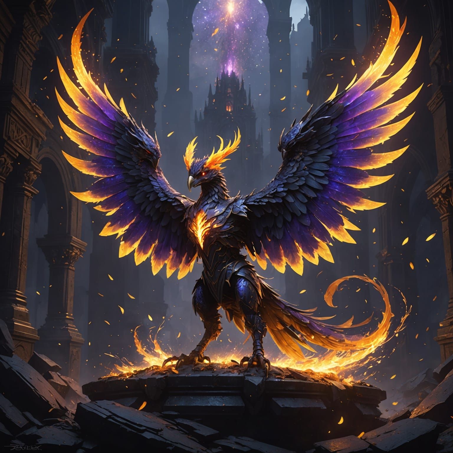 Phoenix Rising: A Dark Fantasy Concept Art