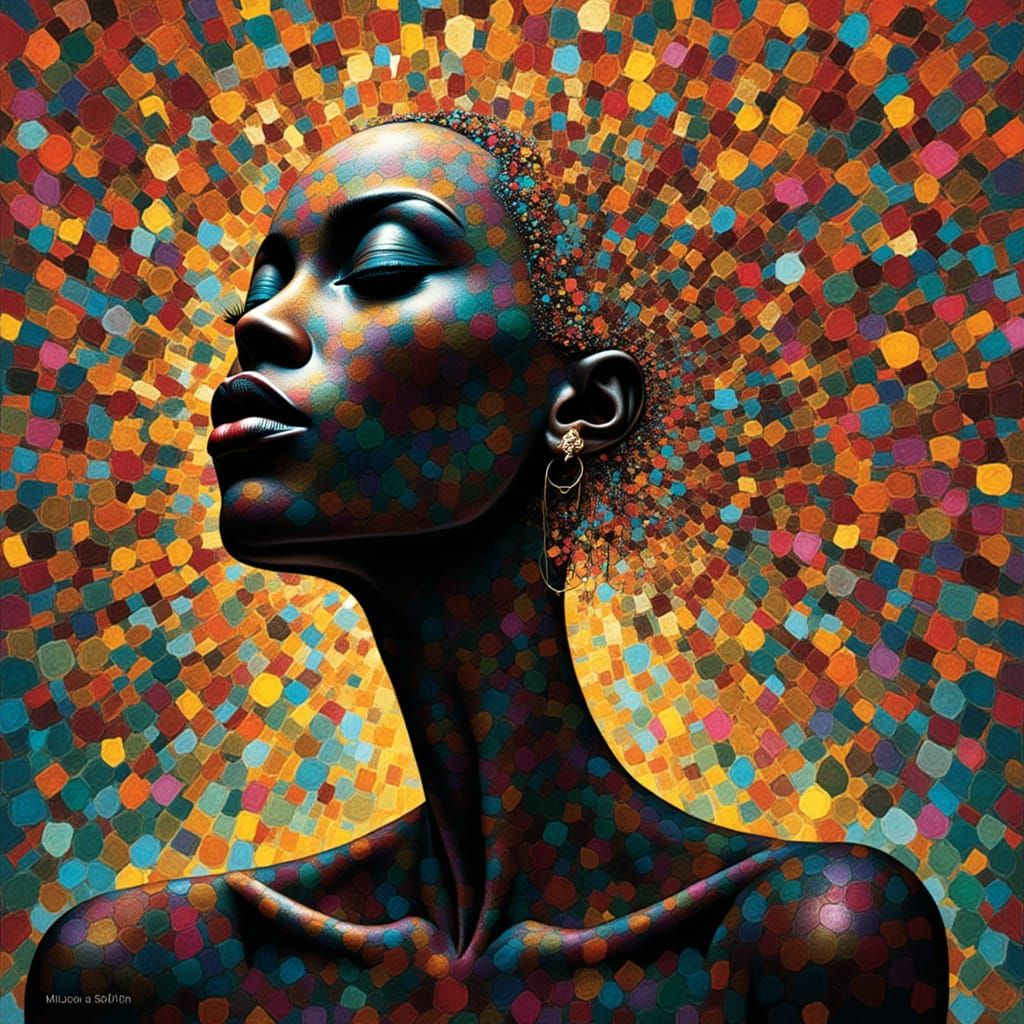 Abstract Avant-Garde Portrait of Black Woman