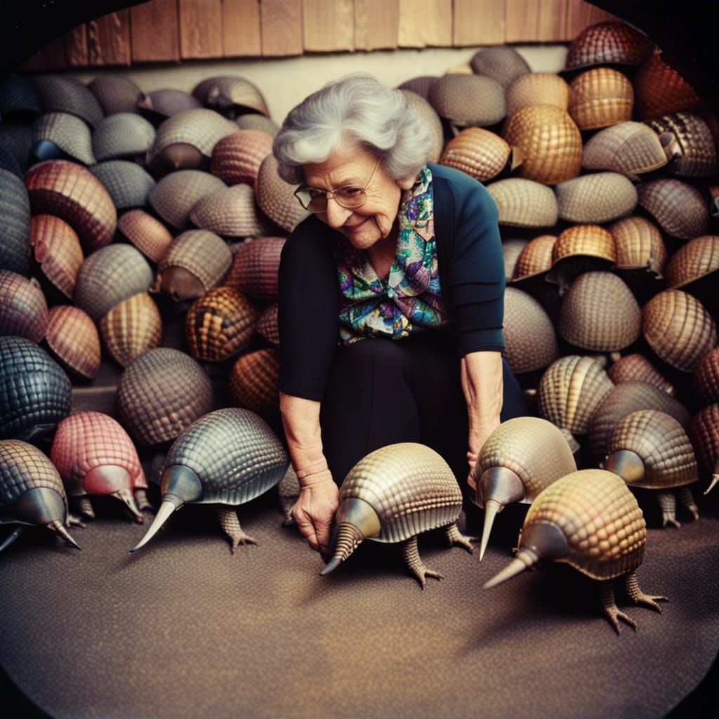 Happy Grandma and all her Armadillos IV