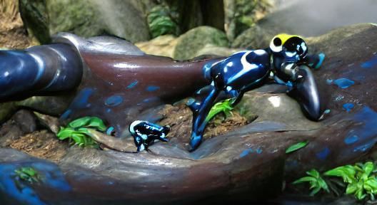 Colorful Poison Dart Frog on Green Leaf
