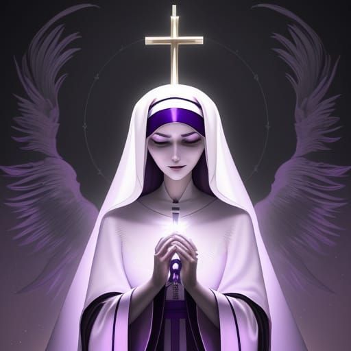 Ethereal Penitent Chorister in Purple and White